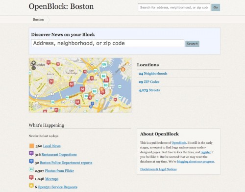 OpenBlock Demo - Boston, MA